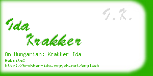 ida krakker business card